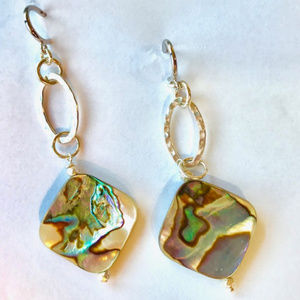 Earrings: Abalone Shell, Silver, Unique